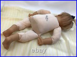 Evelyn Leman Vinyl Baby Doll 20 Blue Eyes Hair Cloth Body Dressed signed