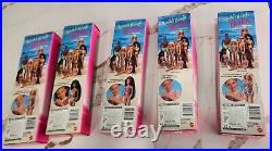 FIVE! Vintage Mattel 1995 Sparkle Beach Barbies! NEW! Super cute