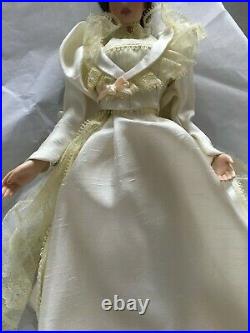 FRANKLIN MINT Gibson Girl 15 Vinyl DOLL LILLY in WEDDING Dress, Veil & Bouquet
