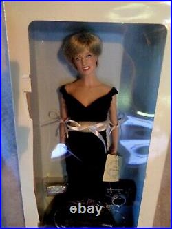 Franklin Mint 16 Vinyl Doll Diana The People's Princess-sexy Black Velvet-new