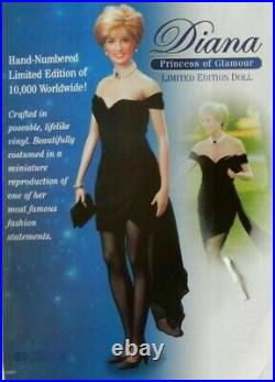 Franklin Mint Diana, Princess of Glamour Limited Edition Vinyl Portrait Doll NEW