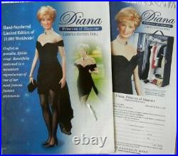 Franklin Mint Diana, Princess of Glamour Limited Edition Vinyl Portrait Doll NEW