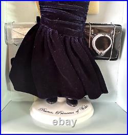 Franklin Mint Diana The Peoples Princess Doll Midnight Blue Velvet Ball Gown NIB