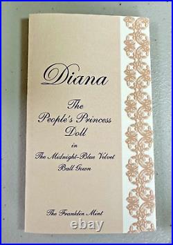 Franklin Mint Diana The Peoples Princess Doll Midnight Blue Velvet Ball Gown NIB Franklin Mint Diana The Peoples Princess Doll Midnight Blue Velvet Ball Gown NIB