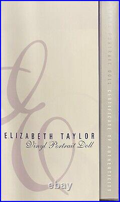 Franklin Mint Elizabeth Taylor Vinyl Portrait Doll NIB. White Wedding Gown