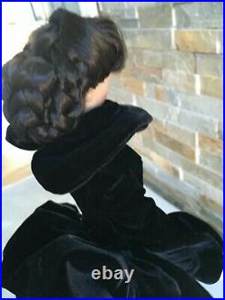 Franklin Mint GWTW 16 Vinyl DOLL SCARLETT in Black OOAK velvet dress withStand