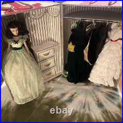 Franklin Mint Gone With The Wind. Doll With 5 Outfits and Closet Trunk. Scarlet