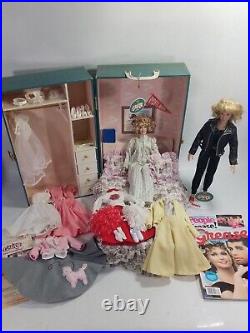 Franklin Mint Grease Sandy Doll with Bedroom Wardrobe Trunk and 7 Outfits