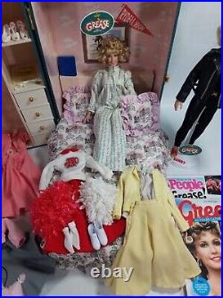 Franklin Mint Grease Sandy Doll with Bedroom Wardrobe Trunk and 7 Outfits