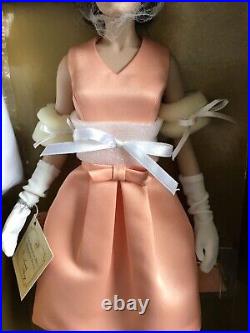 Franklin Mint JACKIE KENNEDY 15 Vinyl DOLL in Peach Dress, Jewelry + Stand NRFB