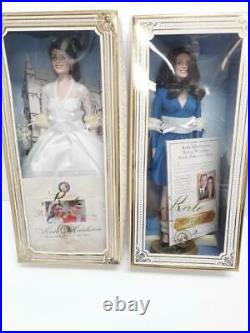 Franklin Mint Kate Middleton Vinyl Engagement AND Wedding Bride Dolls With COA