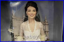 Franklin Mint Kate Middleton Vinyl Engagement AND Wedding Bride Dolls With COA