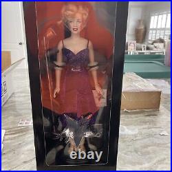 Franklin Mint Marilyn Monroe blonde legends NIB Vinyl Doll 1999 purple dress