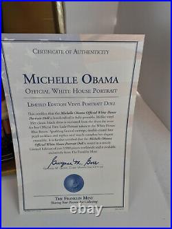 Franklin Mint Michelle Obama Vinyl Doll Limited Edition Rare #0298/9900 COA