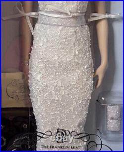 Franklin Mint Princess Diana 16 Vinyl Doll, White Lace Ball Gown, New In Box