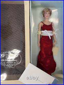 Franklin Mint Princess Diana Doll Red Lame Gown Rare Limited Edition/750 COA