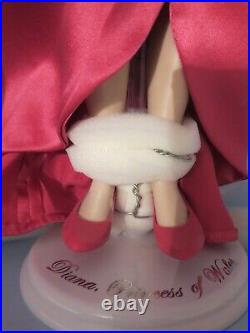 Franklin Mint Princess Diana FUSHIA 16' Vinyl Doll COA PRISTINE condition