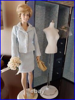 Franklin Mint Princess Diana Limited Edition Portrait Doll, Trunk & Accessories
