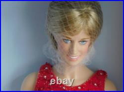 Franklin Mint Princess Diana Vinyl 16 Inch Doll 1998 Christmas LTD W COA