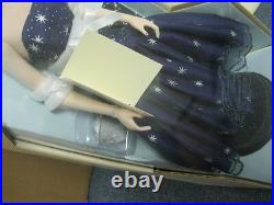 Franklin Mint Princess Diana Vinyl 16 Inch Doll In Navy Blue Dress NEW