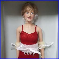 Franklin Mint Princess Diana Vinyl Doll 16 red lame dress with COA new box