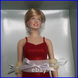 Franklin Mint Princess Diana Vinyl Doll 16 red lame dress with COA new box