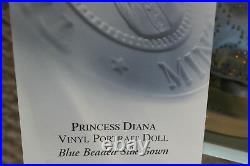 Franklin Mint Princess Diana Vinyl Doll Blue Silk Beaded Gown LE 0004/1000 COA
