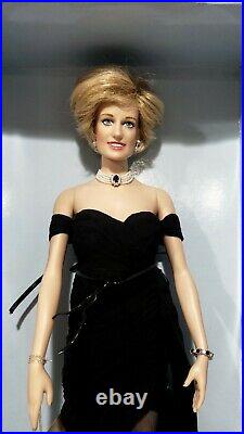 Franklin Mint Princess Diana Vinyl Doll Little Black Dress Sash in Box