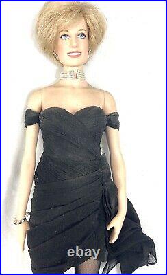 Franklin Mint Princess Diana Vinyl Doll Princess Of Glamour LImited Edition 16