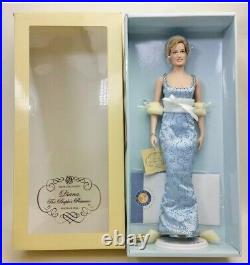 Franklin Mint, Princess Diana Vinyl Portrait Doll COA, - Blue Beaded Silk Gown LE