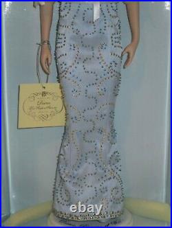 Franklin Mint, Princess Diana Vinyl Portrait Doll COA, - Blue Beaded Silk Gown LE