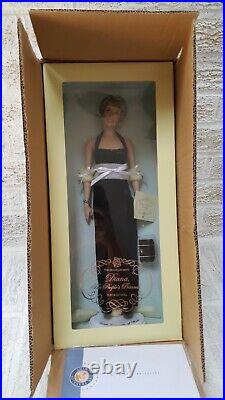 Franklin Mint Princess Diana Vinyl doll 16 black velvet dress COA limit edition