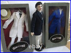 Franklin Mint RHETT BUTLER 17 Vinyl DOLL in Ensemble + Stand + 2 OUTFITS NRFB