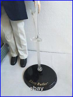 Franklin Mint RHETT BUTLER 17 Vinyl DOLL in Ensemble + Stand + 2 OUTFITS NRFB