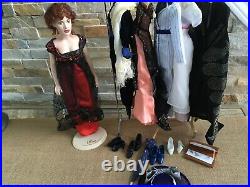 Franklin Mint TITANIC Rose 16 Vinyl DOLL in Jump Outfit +Stand + 5 more OUTFITS