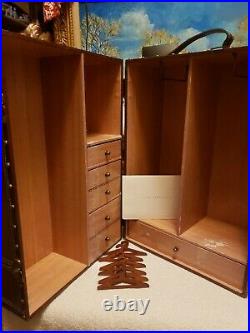 Franklin Mint TITANIC Rose DOLL TRUNK WARDROBE CASE with6 Wooden Hangers & Card