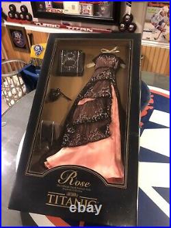 Franklin Mint Titanic Rose 16 Inch Vinyl Doll Dinner Black & Pink Outfit? Mib