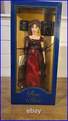 Franklin Mint Titanic Rose Vinyl Portrait Doll Red And Black Ensemble 16 New