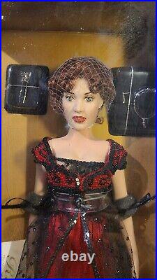 Franklin Mint Titanic Rose Vinyl Portrait Doll Red And Black Ensemble 16 New