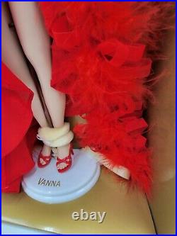 Franklin Mint VANNA WHITE Vinyl Portrait Doll RED DRESS, FEATHER NRFB New