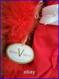 Franklin Mint VANNA WHITE Vinyl Portrait Doll RED DRESS, FEATHER NRFB New