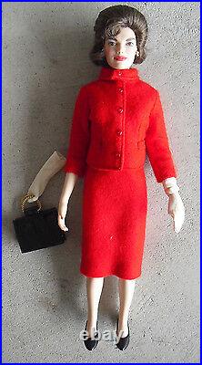 Franklin Mint Vinyl Jackie Kennedy in Red Wool Outfit Doll 15 Tall LOOK