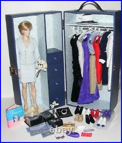 Franklin Mint Vinyl PRINCESS DIANA doll in TRUNK with WARDROBE