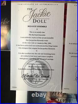 Franklin mint The Jackie Doll with Box & COA Kennedy Red Dress. Jackie O