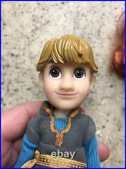Frozen Petite Princess Dolls Elsa, Anna, Kristoff, Sven HTF 6 Lot Disney Nice