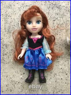 Frozen Petite Princess Dolls Elsa, Anna, Kristoff, Sven HTF 6 Lot Disney Nice