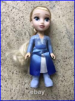 Frozen Petite Princess Dolls Elsa, Anna, Kristoff, Sven HTF 6 Lot Disney Nice