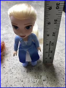 Frozen Petite Princess Dolls Elsa, Anna, Kristoff, Sven HTF 6 Lot Disney Nice