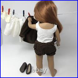 GOTZ SASHA DOLL Red Hair Corduroy Dress Pinafore Leather Shoes Vintage E Germany