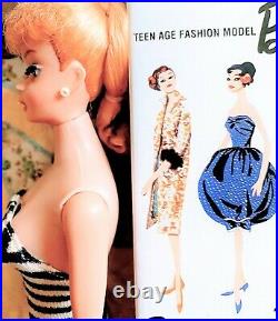 Gorgeous Vintage #5 Blonde Ponytail Barbie in Mint Repro Box withAccessories! WOW